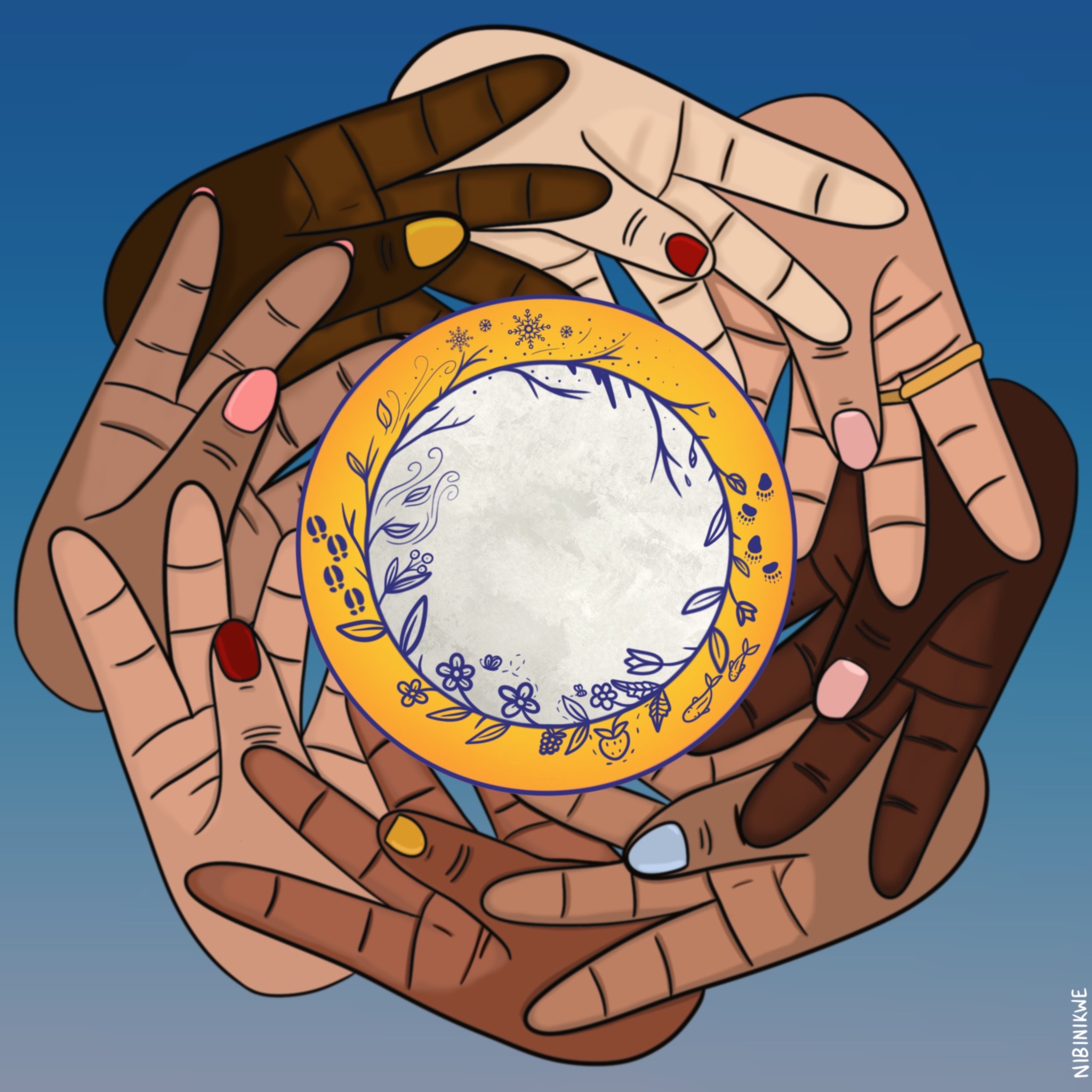 Mains autour d'un cercle