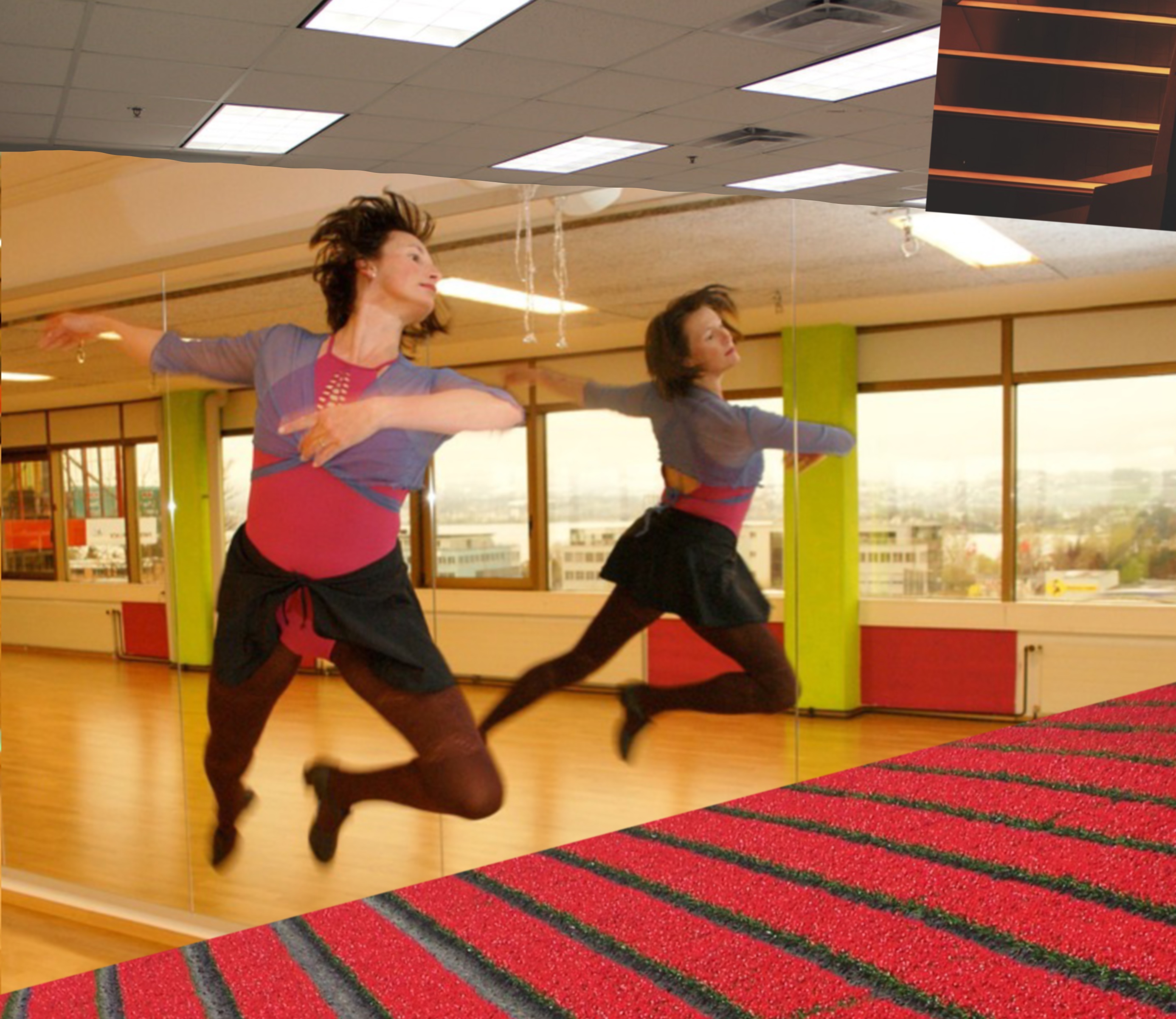 Two women dancing in parellel