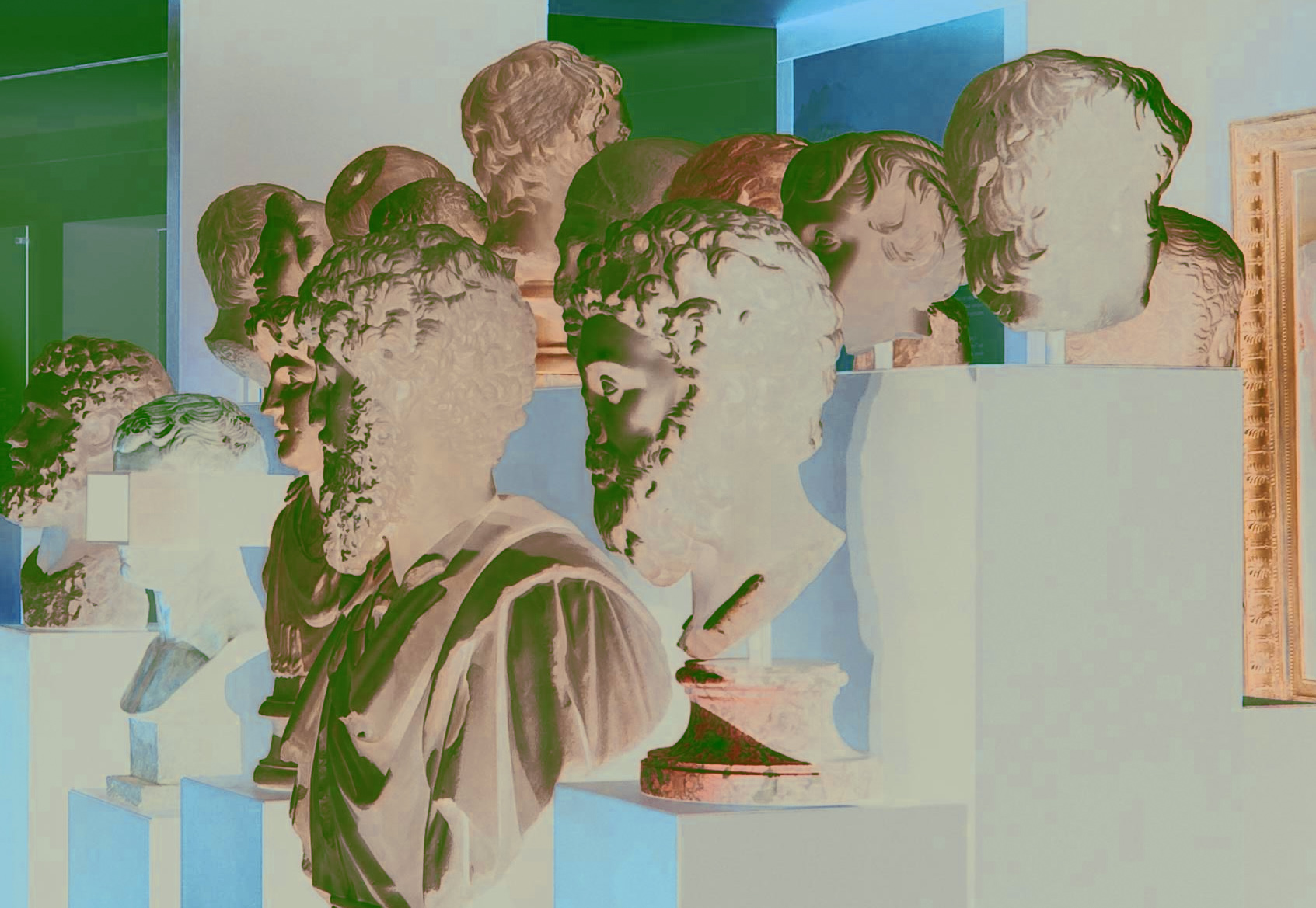 many busts of famous artists