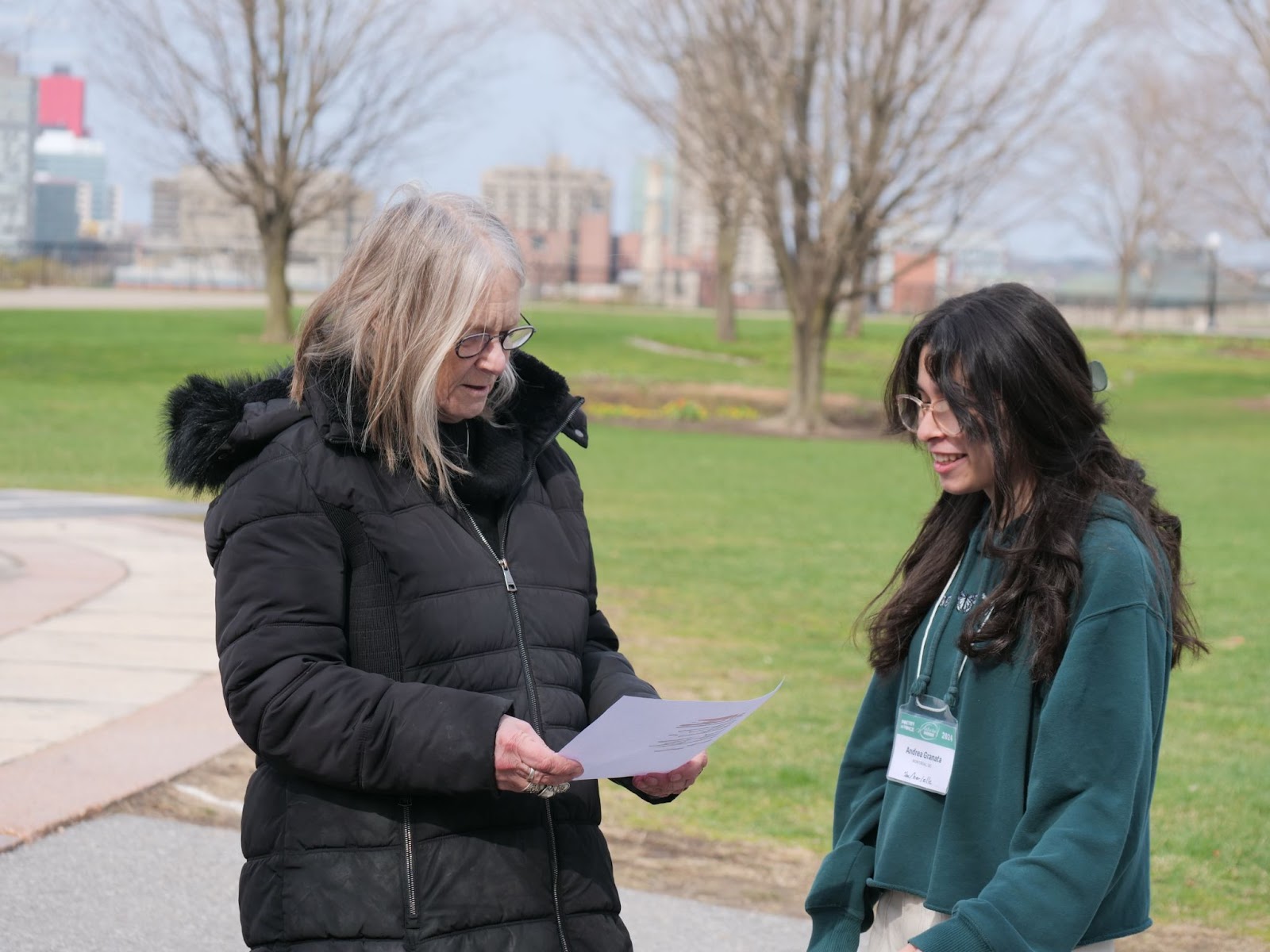 Susan Musgrave reads FutureVerser Andrea Granata’s blackout poem at Major’s Hill Park.
