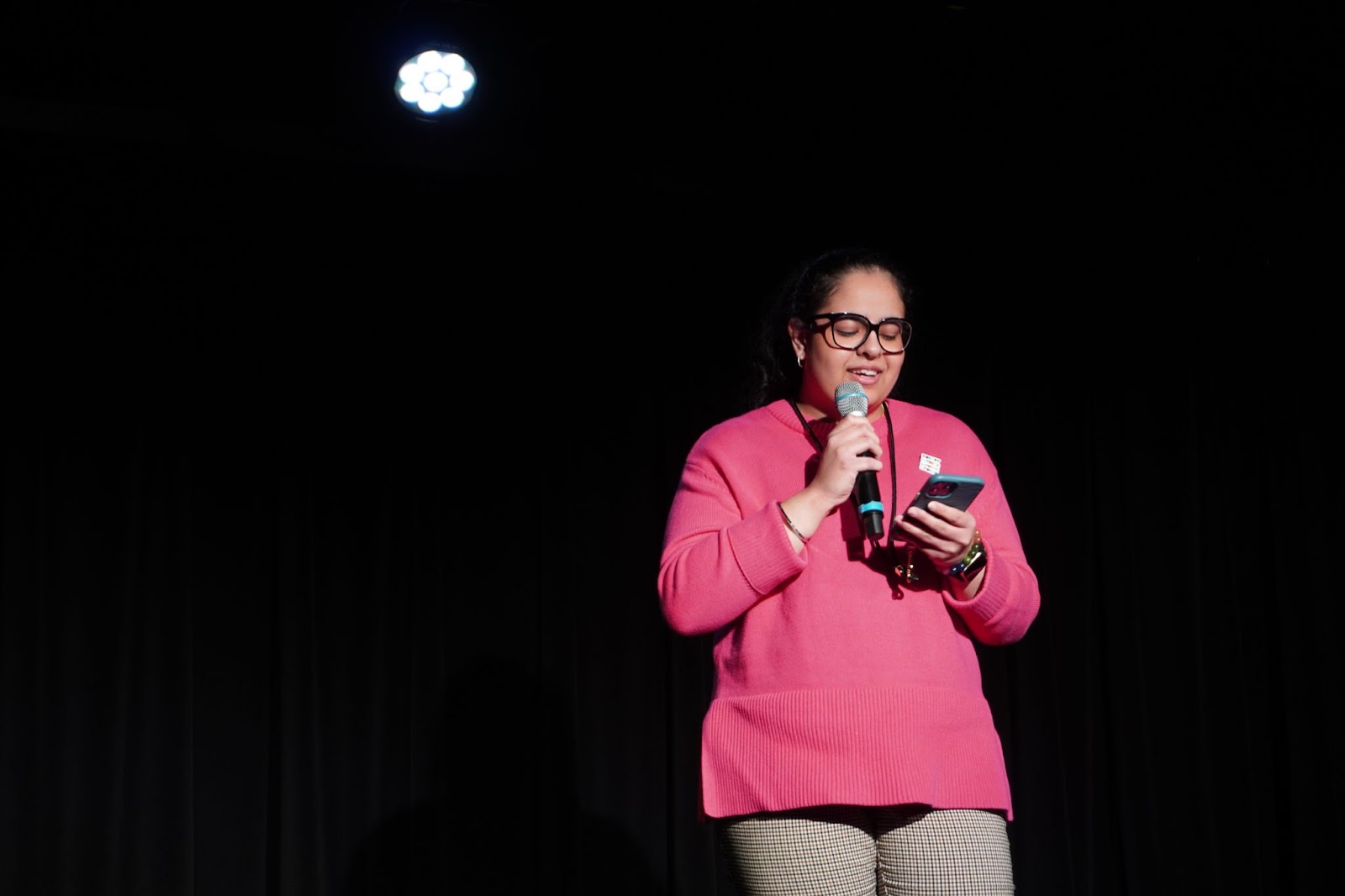 Khushi Sidhu reads her original poem at the FutureVerse readings.