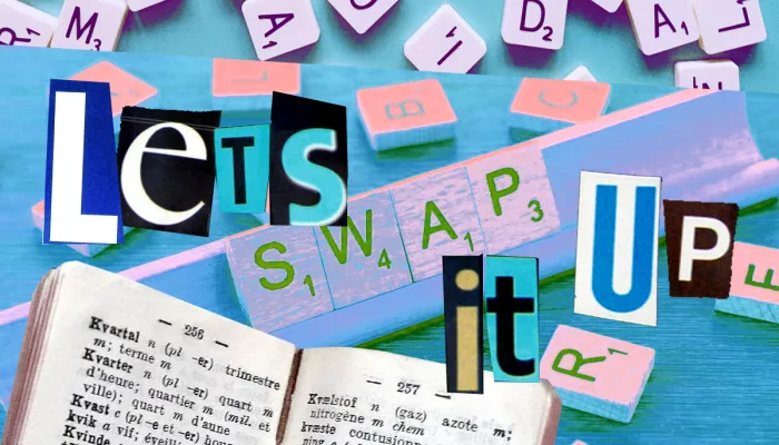 scrabble with the tiles "swap"