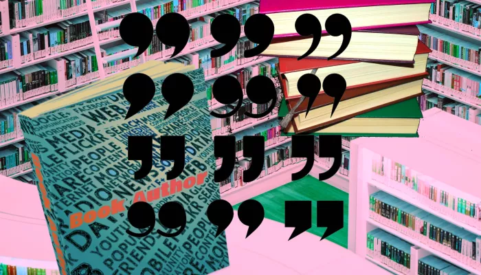 books and quotation marks