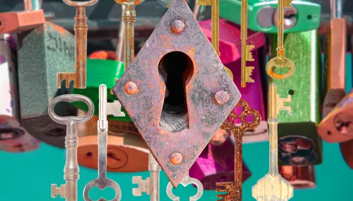 skeleton keys and a lock
