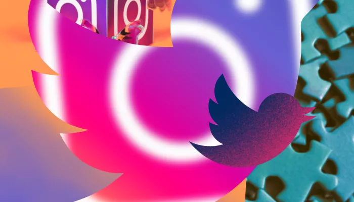 twitter bird and Instagram logo