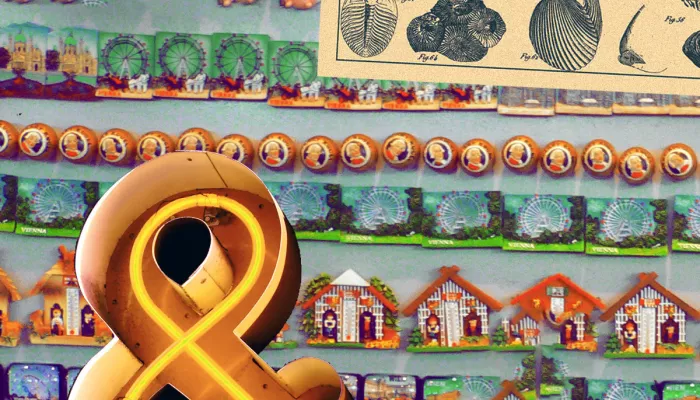 ampersand and a houses in a collage