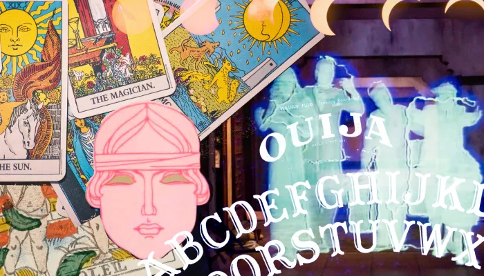 a Ouija board and some tarot cards