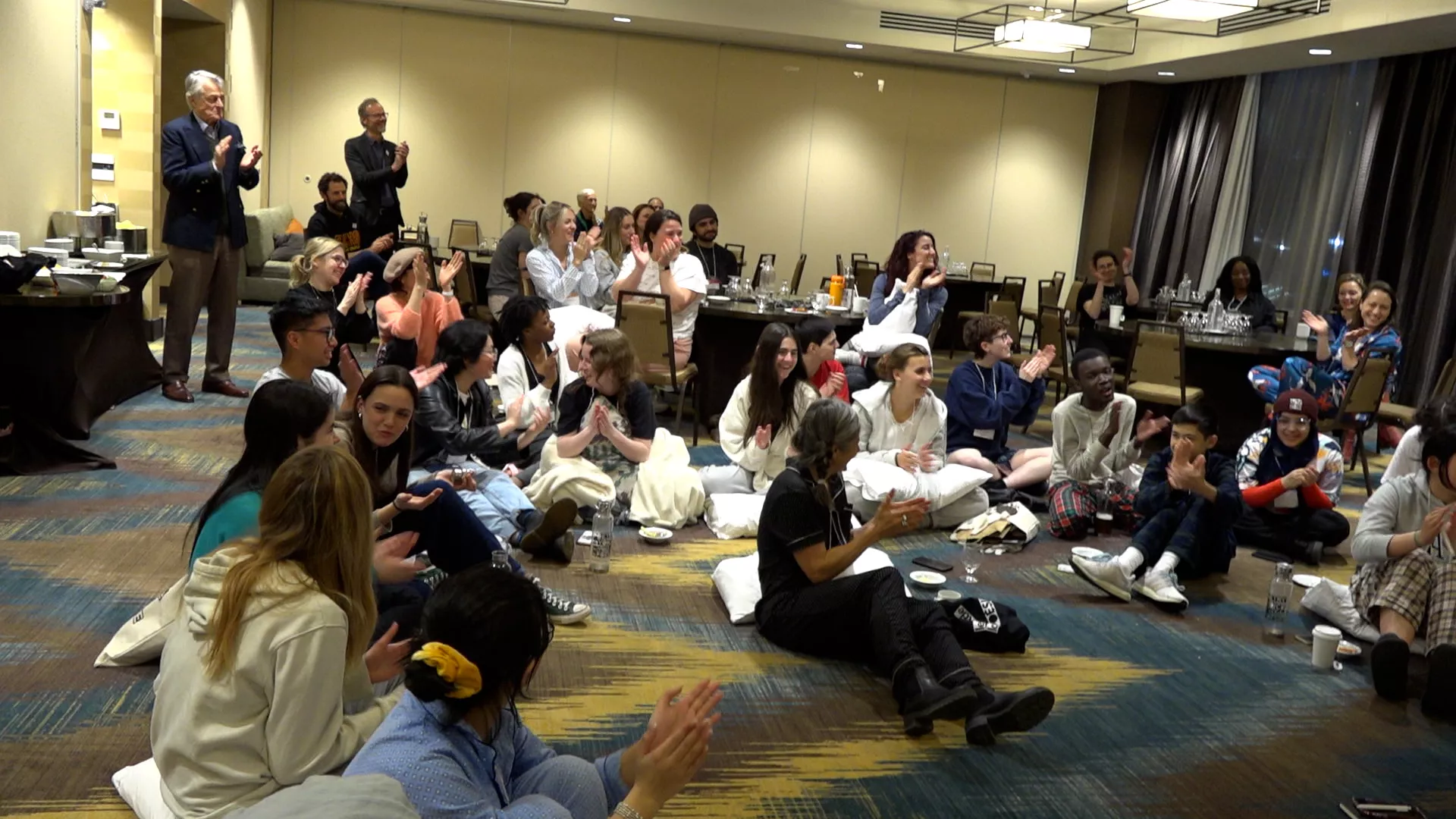 Late that night, everyone gathered back at the hotel for a Poetry PJ Party &amp; Judges Reading.